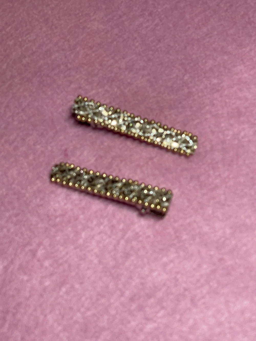2 listings for $15 Handmade Crystal Embellished Gold-Tone Hair Clips - Sparkling